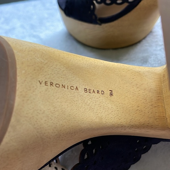 Veronica Beard Gaynor Navy blue platform clog sandals size 9 - Picture 7 of 8